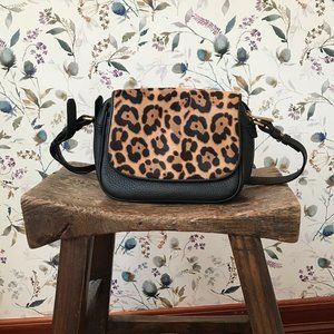 J.Crew Signet Crossbody Leopard Calf Hair Flap